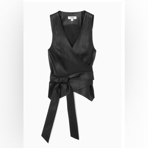 COS Black Leather Top size 12
